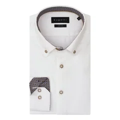 Bugatti Casual Long Sleeve Contrast Shirt - White - L