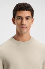Boss Klapok Cotton-Blend Two-Tone Structure Sweater - Beige - XL