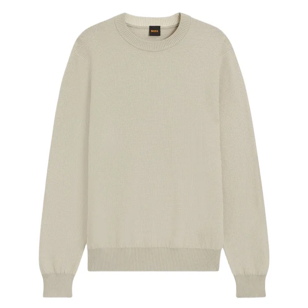 Boss Klapok Cotton-Blend Two-Tone Structure Sweater - Beige - XL