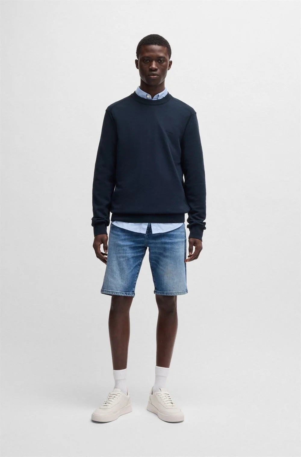 Boss Asac Sweatshirt with Embroidered Logo - Navy - XL