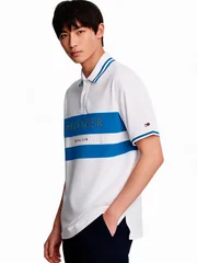 Tommy Hilfiger Ath Chest Branding Polo Shirt - White - M