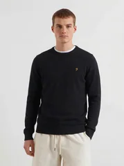 Farah Mullen Cotton Crew Neck Sweater - Navy - M