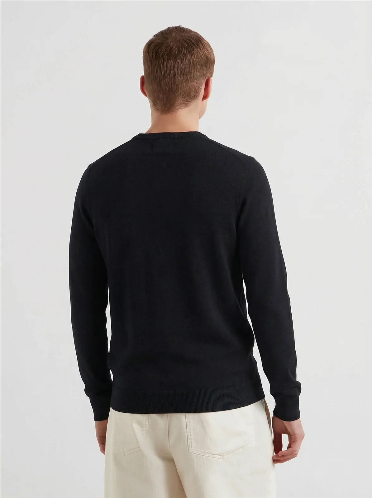 Farah Mullen Cotton Crew Neck Sweater - Navy - M