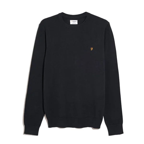 Farah Mullen Cotton Crew Neck Sweater - Navy - M
