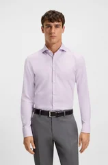 Boss H-Hank Slim-fit Wrinkle Rresistant Oxford Shirt - Pink - 2XL