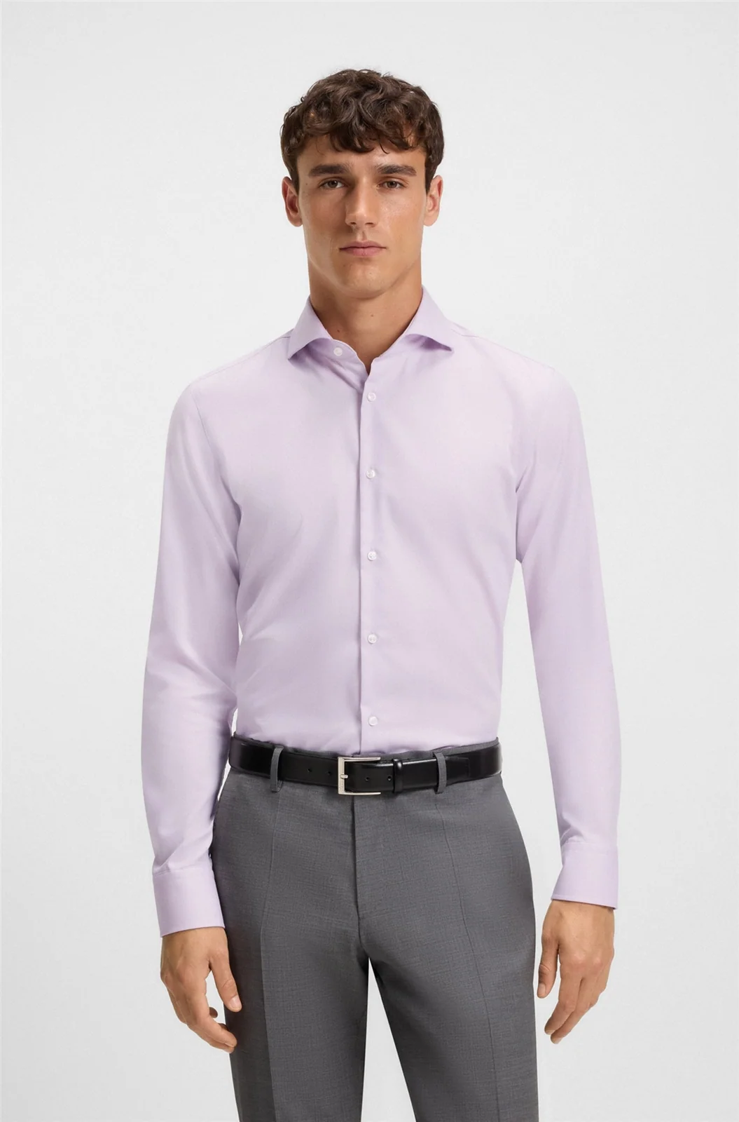 Boss H-Hank Slim-fit Wrinkle Rresistant Oxford Shirt - Pink - 2XL