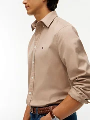 Tommy Hilfiger Flex Flannel Solid Coloured Shirt - Beige - 2XL