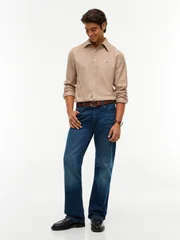 Tommy Hilfiger Flex Flannel Solid Coloured Shirt - Beige - 2XL