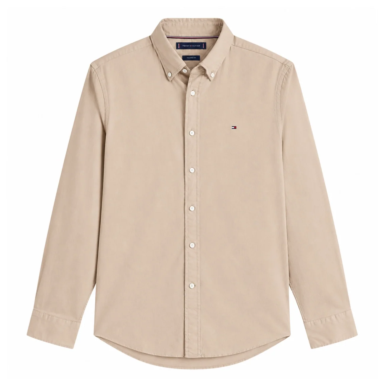 Tommy Hilfiger Flex Flannel Solid Coloured Shirt - Beige - 2XL