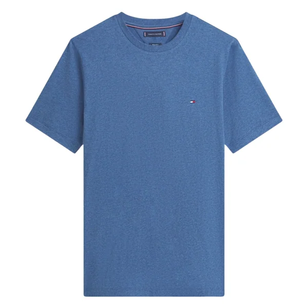Tommy Hilfiger Flag Embroidery Crew Neck T-Shirt - Marl Blue - S