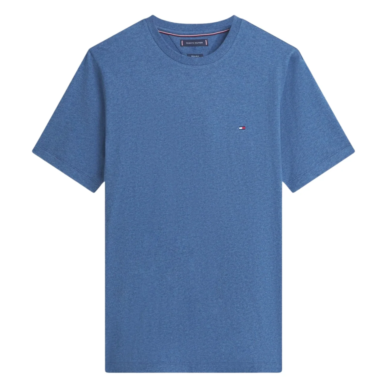 Tommy Hilfiger Flag Embroidery Crew Neck T-Shirt - Marl Blue - S