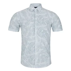 Remus Uomo Parker Leaf Print Shirt - Green - M