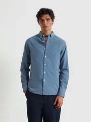 Farah Brewer Organic Cotton Oxford Shirt - Blue - S
