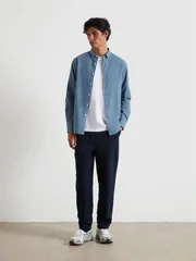 Farah Brewer Organic Cotton Oxford Shirt - Blue - S
