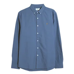 Farah Brewer Organic Cotton Oxford Shirt - Blue - S