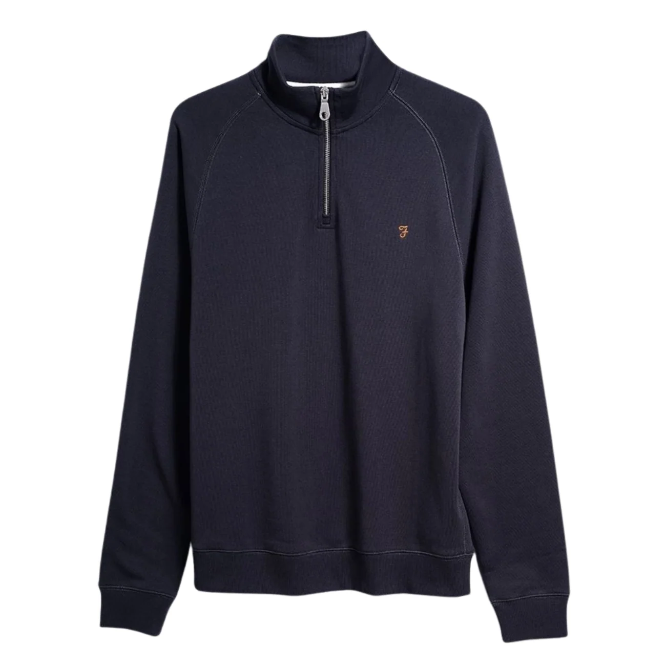Farah Jim Organic Cotton 1/4 Zip Sweatshirt - Navy - M