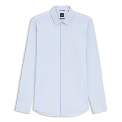 Boss P-Hank-S-Slim-fit Printed Stretch Jersey Shirt - Blue - 18