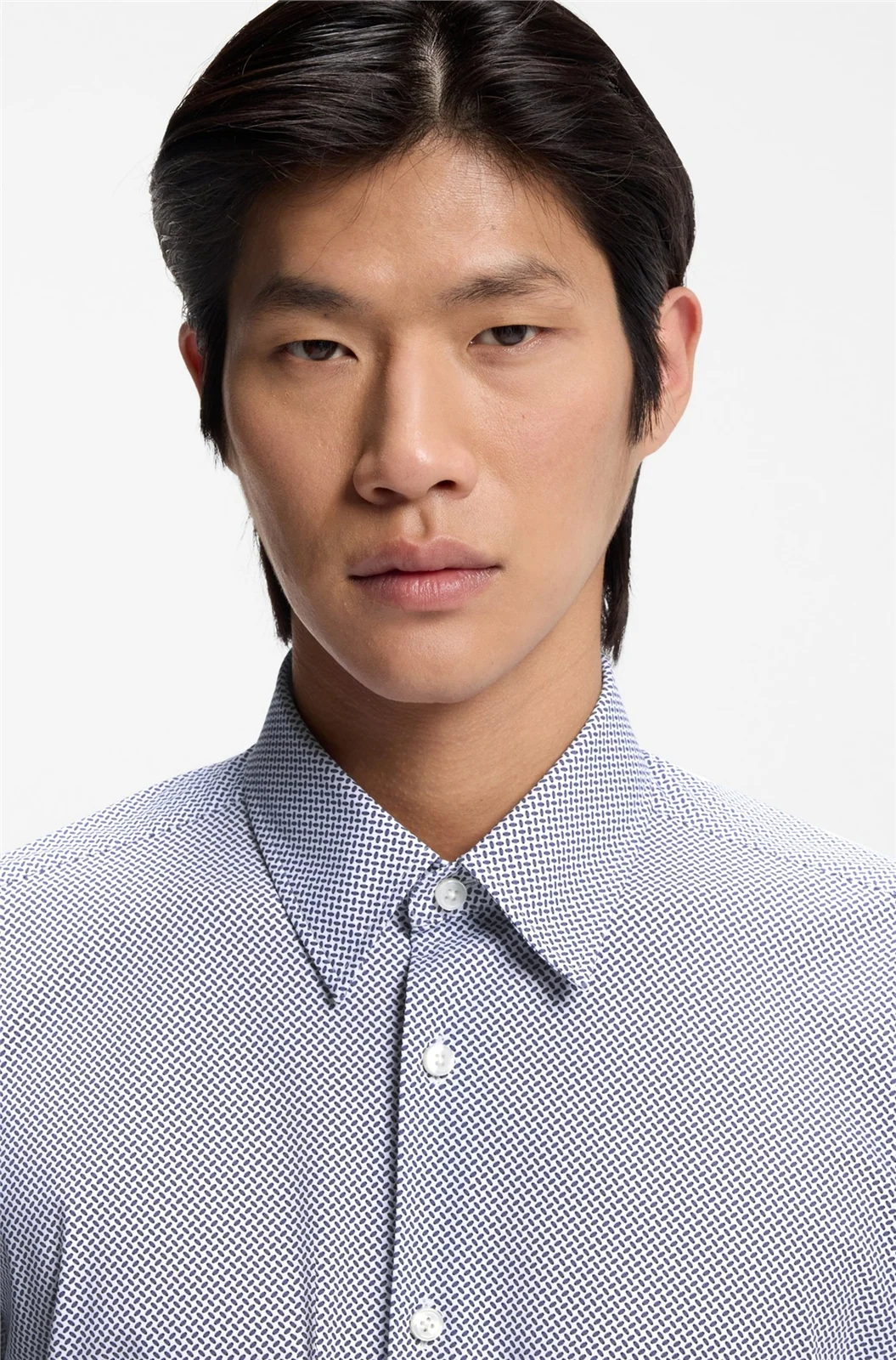 Boss Printed Liam Stetch Jersey Shirt - White - M