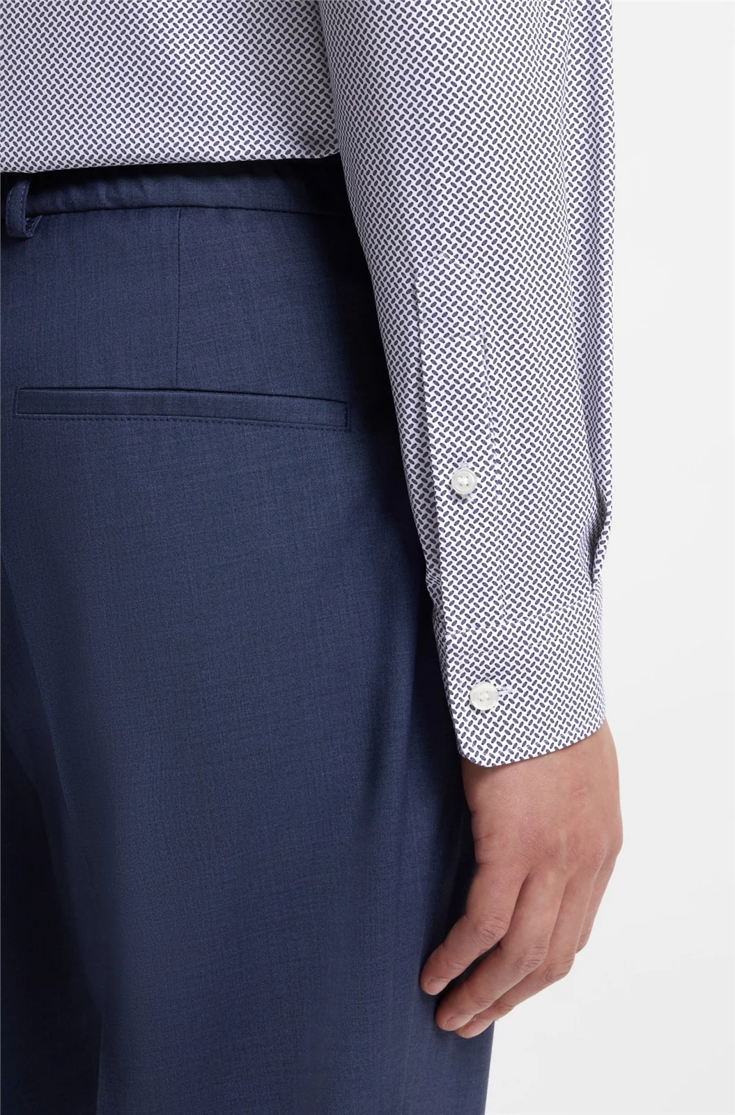 Boss Printed Liam Stetch Jersey Shirt - White - M