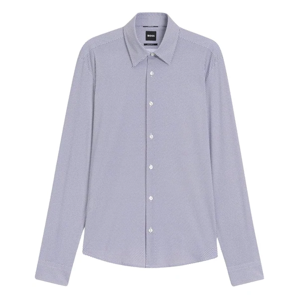 Boss Printed Liam Stetch Jersey Shirt - White - M