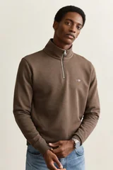 Gant Reg Shield Half Zip Sweatshirt - Beige - M