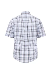 Fynch Hatton Slub Check Short Sleeved Shirt - Purple - M