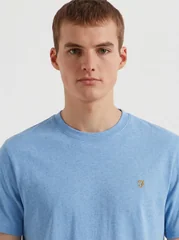 Farah Danny Organic Cotton Regular Fit T-shirt - Sky Blue - M