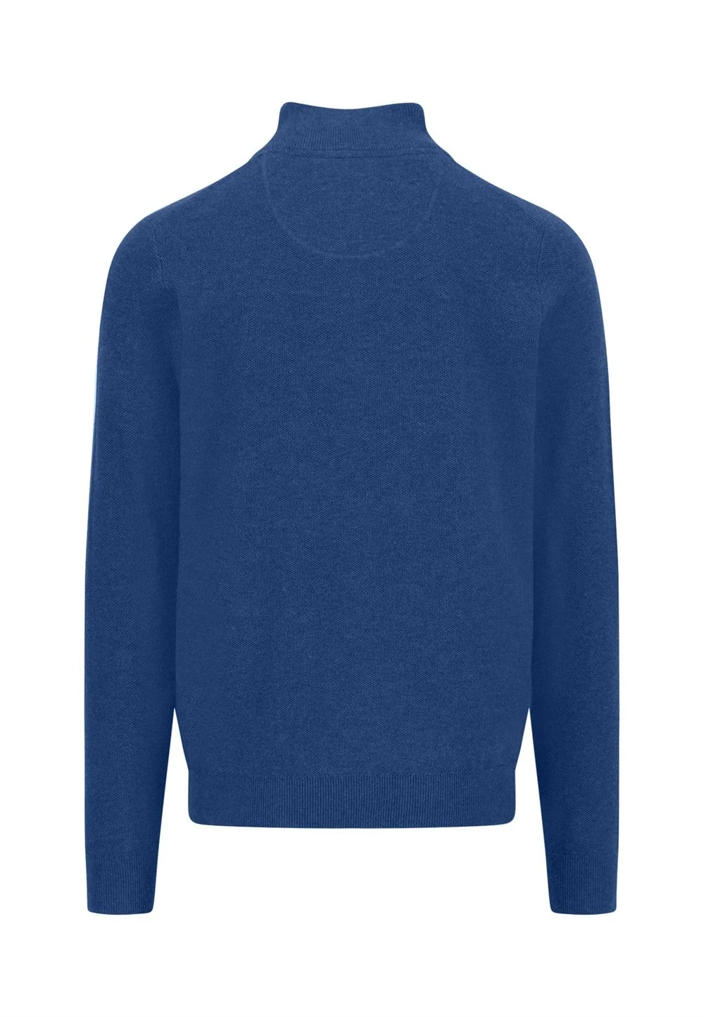 Fynch Hatton Cotton Troyer-Zip Structure Sweater - Blue - M