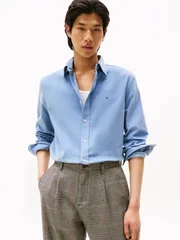 Tommy Hilfiger Flag Embroidery Corduroy Shirt - Blue - XL