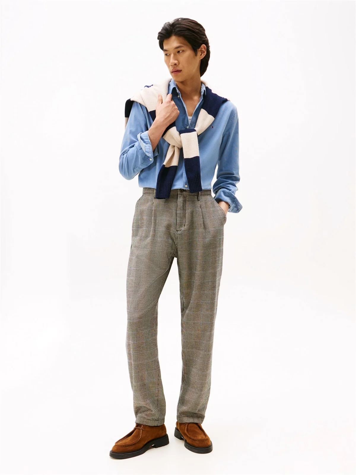 Tommy Hilfiger Flag Embroidery Corduroy Shirt - Blue - XL