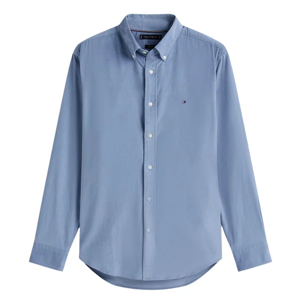 Tommy Hilfiger Flag Embroidery Corduroy Shirt - Blue - XL