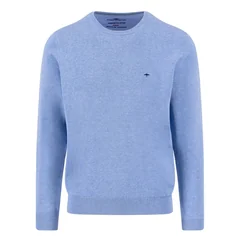 Fynch Hatton Fine Knit Crew Neck Sweater - Crystal Blue - XL