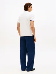 Tommy Hilfiger Contrast Collar Block Polo Shirt - White - M