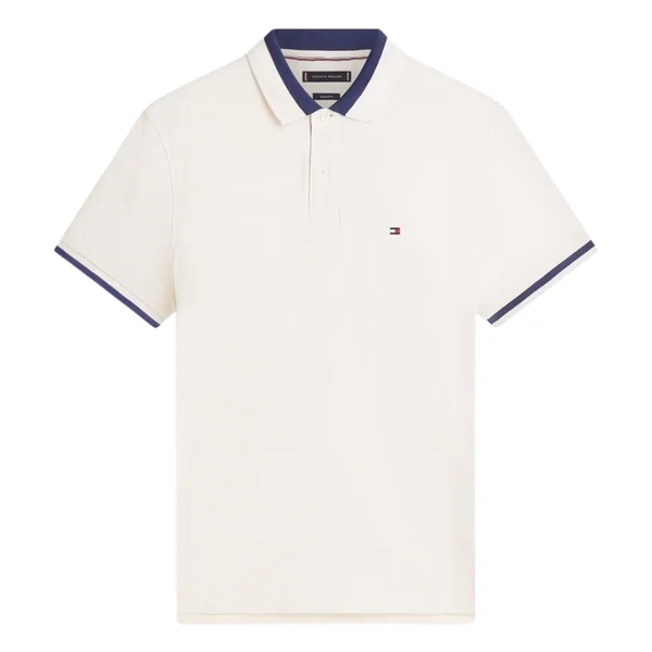 Tommy Hilfiger Contrast Collar Block Polo Shirt - White - M