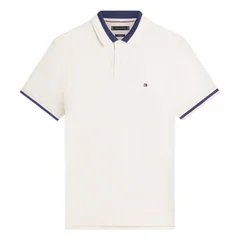 Tommy Hilfiger Contrast Collar Block Polo Shirt - White - M
