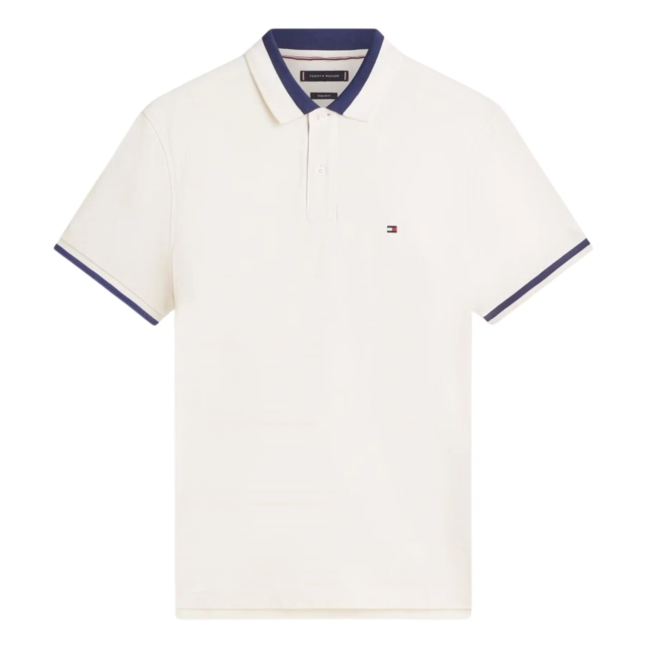 Tommy Hilfiger Contrast Collar Block Polo Shirt - White - M