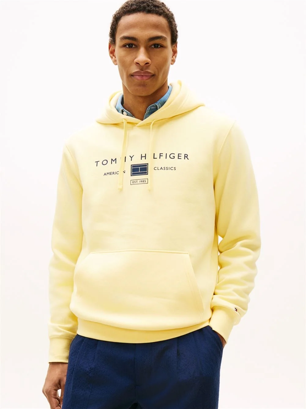 Tommy Hilfiger Brand Love Mono Logo Hoodie - Yellow - S