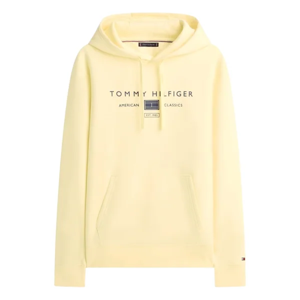 Tommy Hilfiger Brand Love Mono Logo Hoodie - Yellow - S