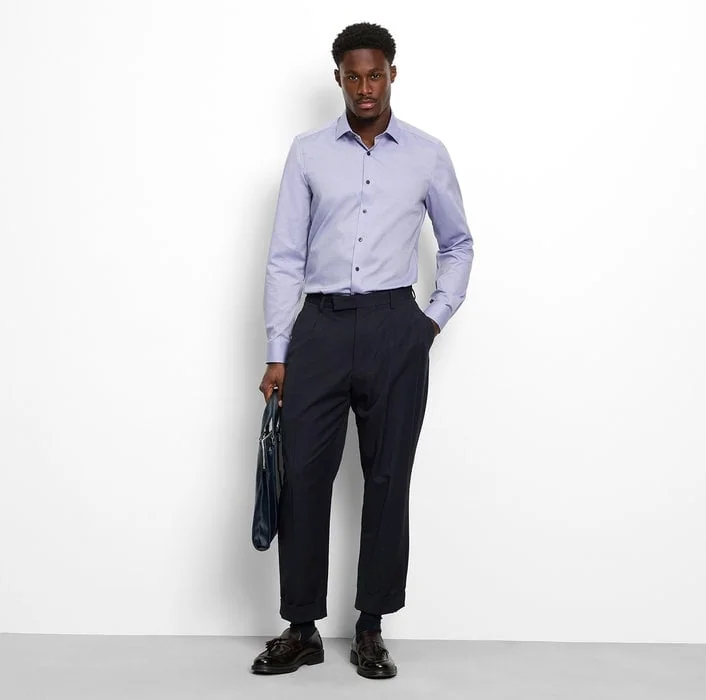 Olymp Solid Colour Buisness Shirt - Purple - 17