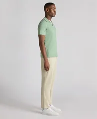 Remus Uomo Open Collar Cotton Polo Shirt - Green - L
