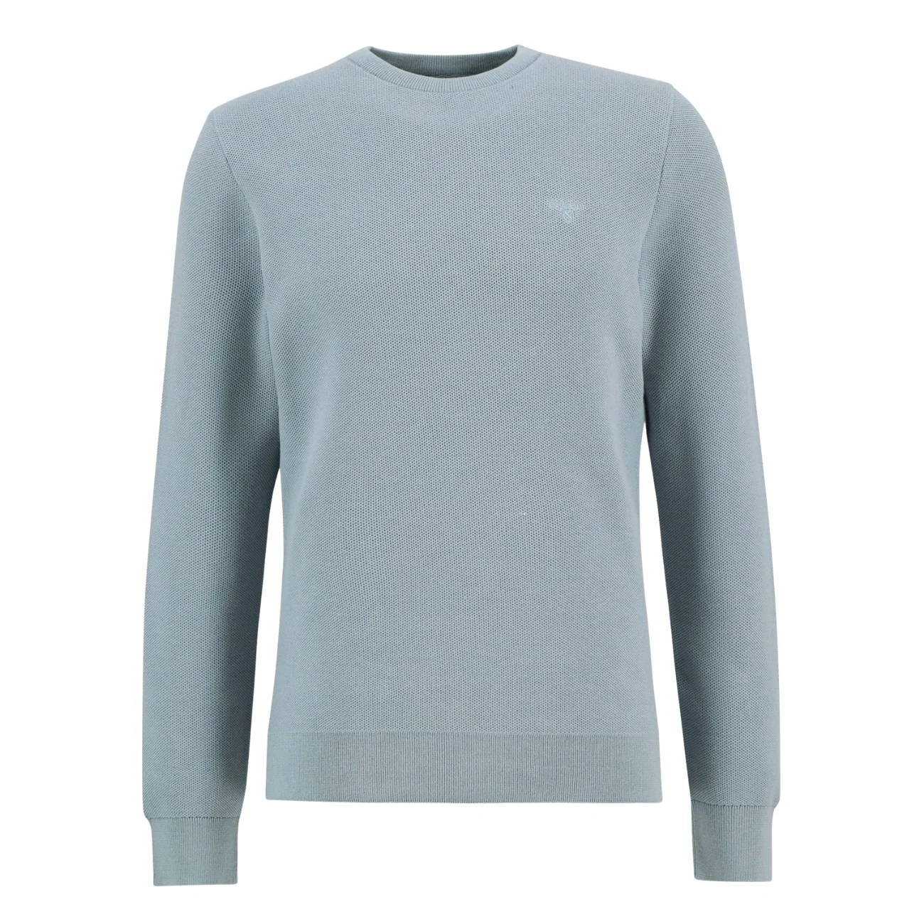 Barbour Essential Honeycomb Crew Neck Sweater - Blue - XL