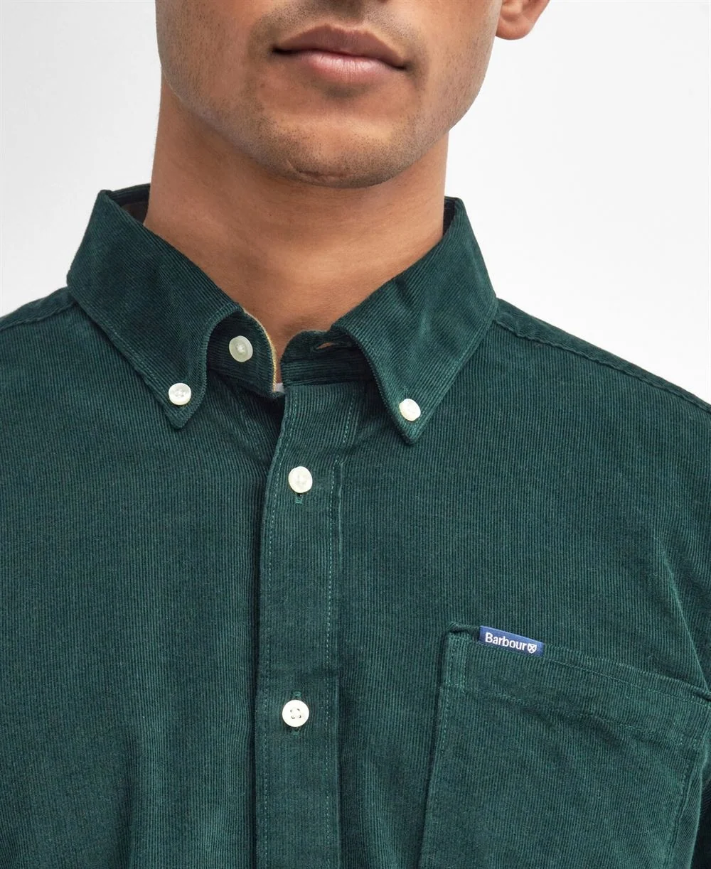 Barbour Ramsey Tailored Cord Shirt - Green - L