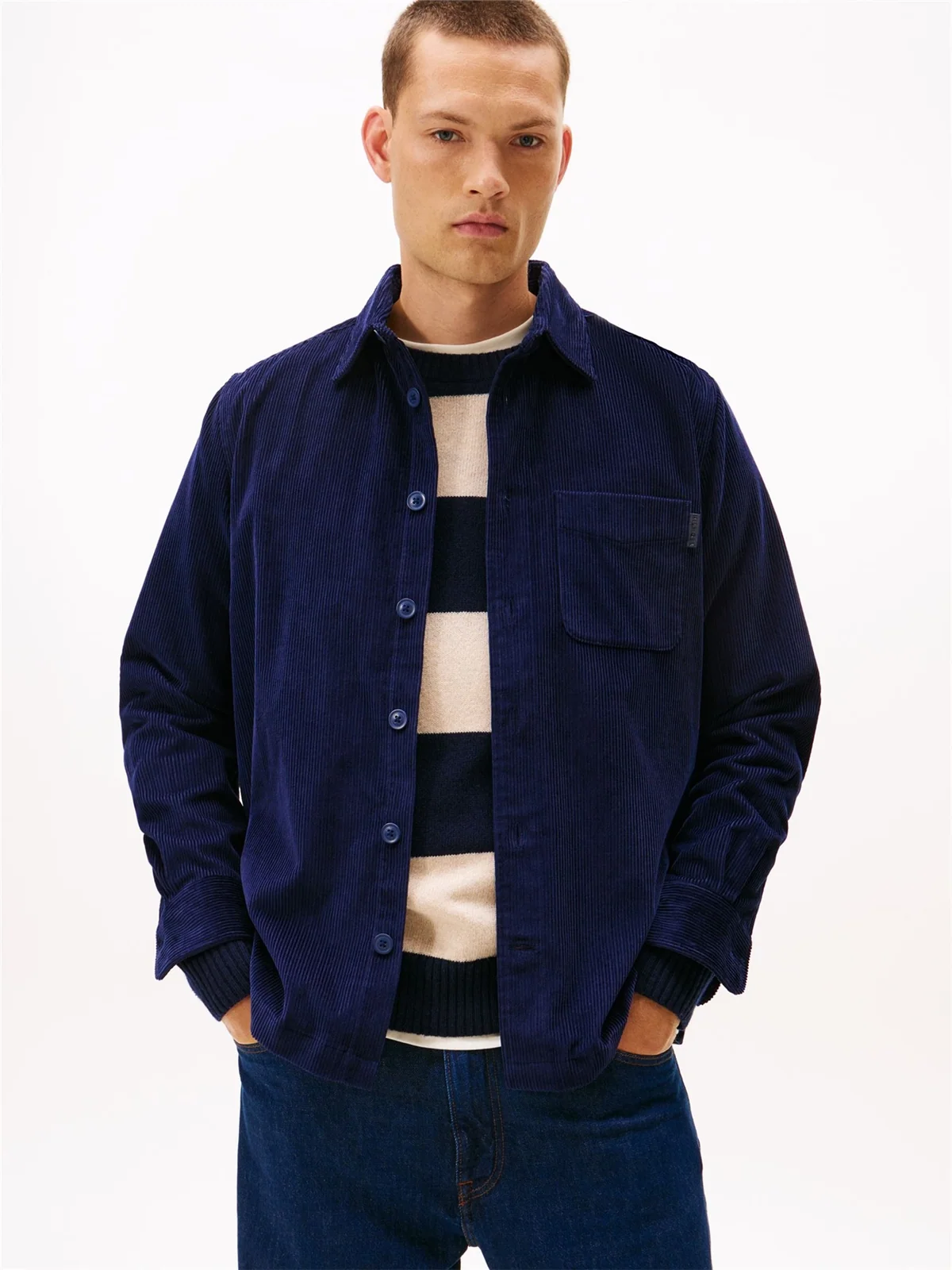 Tommy Hilfiger Relaxed Corduroy Overshirt - Navy - XL