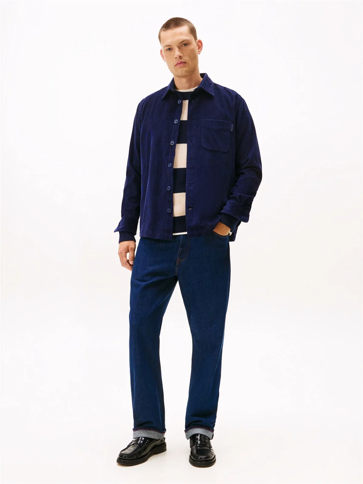 Tommy Hilfiger Relaxed Corduroy Overshirt - Navy - XL