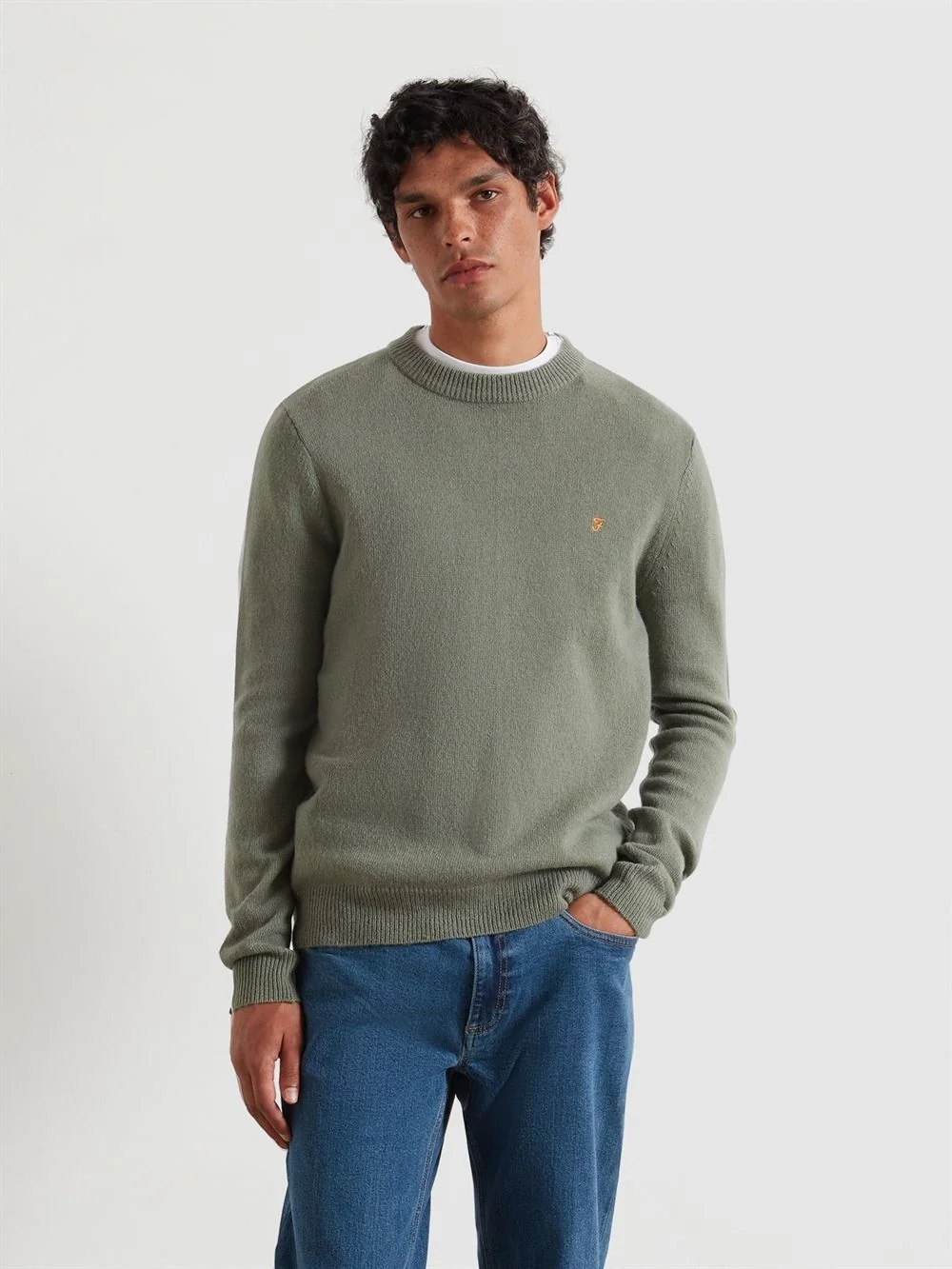 Farah Maidstone Crew Neck Sweater - Green - XL