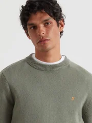 Farah Maidstone Crew Neck Sweater - Green - XL