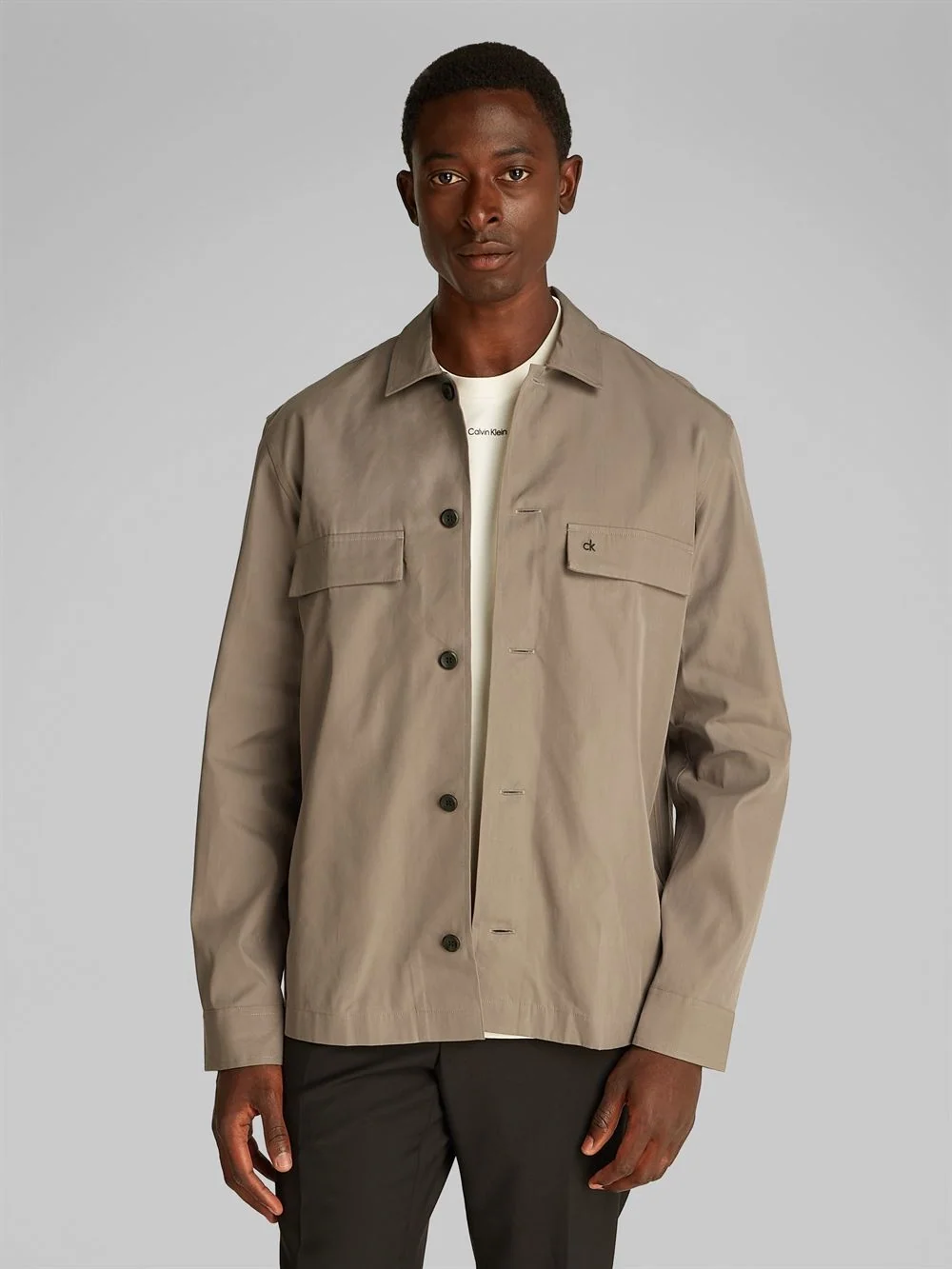 Calvin Klein Cotton Blend Overshit - Grey - S