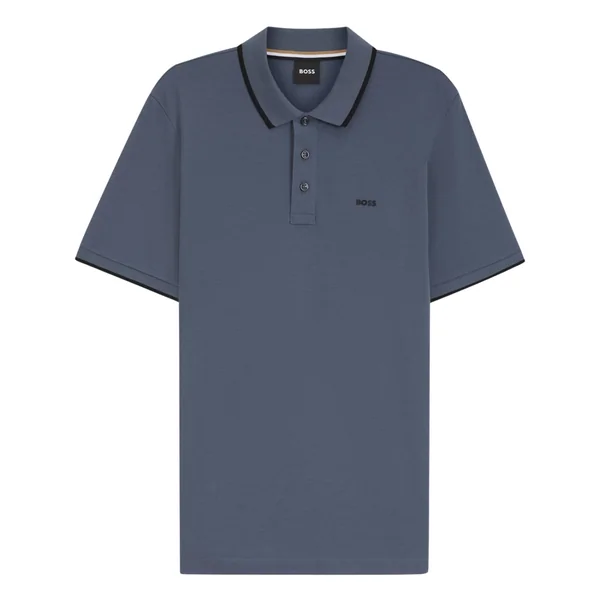 Boss Parlay Contrast Tipped Polo Shirt - Blue - XL