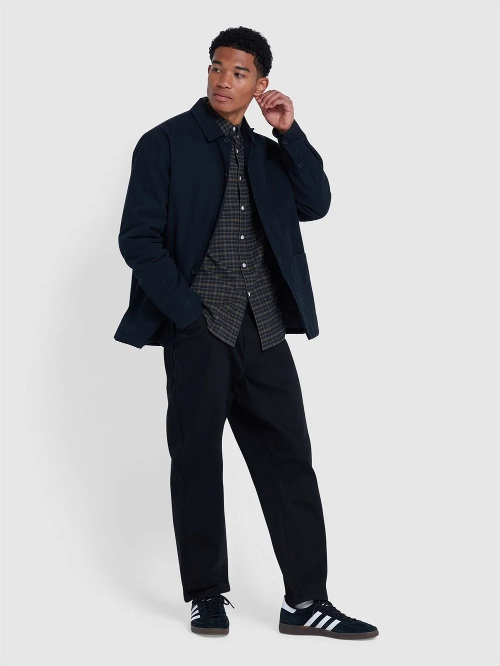 Farah Alban Check Shirt - Navy - M