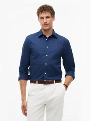 Tommy Hilfiger Dobby Structure Regular Fit Shirt - Navy - 2XL
